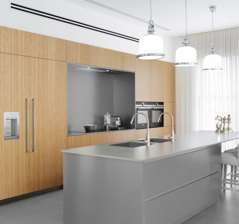 מטבח מודרני דגם Wood Veneer